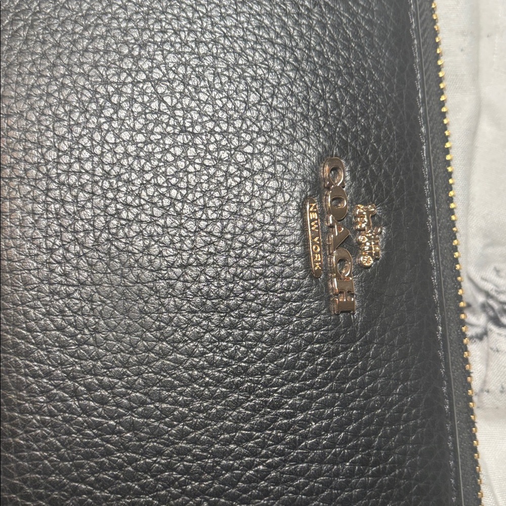 Coach Black Leather Wallet with Gold Accents - Picture 4 of 10